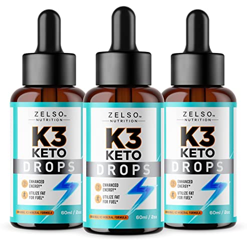 (3 Pack) K3 Keto Drops for Weight Loss - Fat Burner & Metabolism Booster | Advanced Keto ZELSOUS supplements