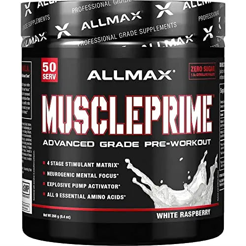 ALLMAX MUSCLEPRIME, White Raspberry - 266 g - Advanced Grade Pre-Workout ALLMAX NutritionAU supplements