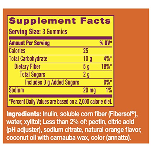 Metamucil Fiber Supplement Gummies, Sugar Free Orange Flavor, 5g Prebiotic Plant Based Metamucil Au supplements