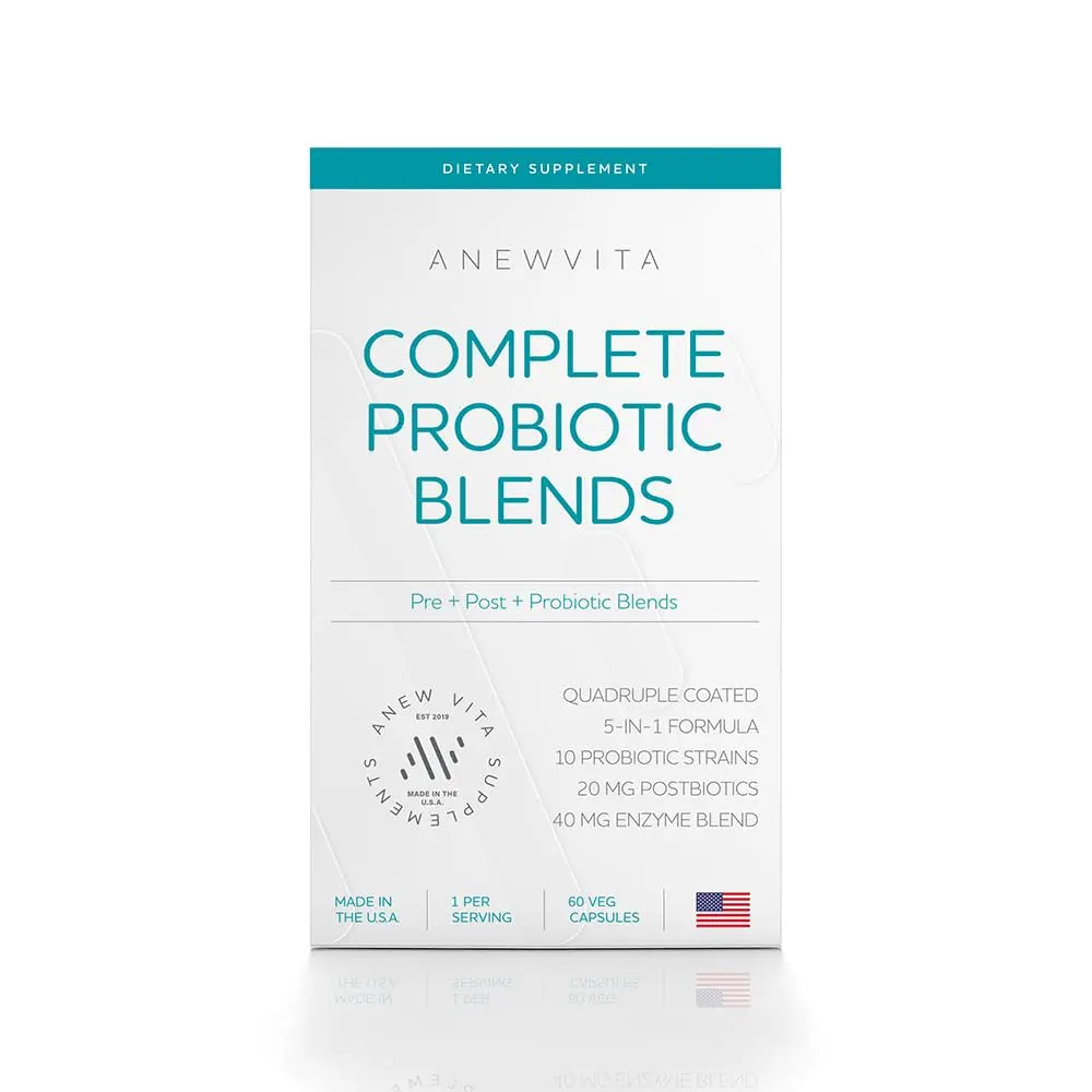Complete Probiotic Blend: 5-in-1 Digestive Enzymes, Zinc, Postbiotic, Prebiotics and Probiotics for Women & Men, Provitalize for Women Digestive & Gut Health | 10 Strains 20 Billion CFU, 60ct Softgels Anew Vita uk supplements