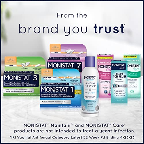 Monistat 3 Day Yeast Infection Treatment for Women, 3 Miconazole Suppository Inserts & External Monistat Au supplements