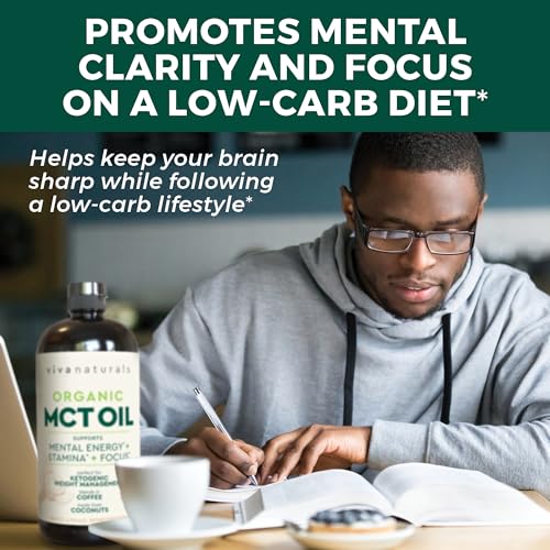 Viva Naturals Organic MCT Oil for Keto Coffee (32 fl oz) - Best MCT Oil Supplement Viva Naturals Au supplements