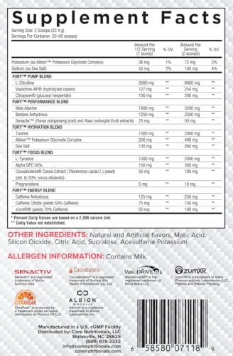 Core Nutritionals Fury V2: Pre-Workout Powder to Maximize Performance in The Gym Core Nutritionals Au supplements