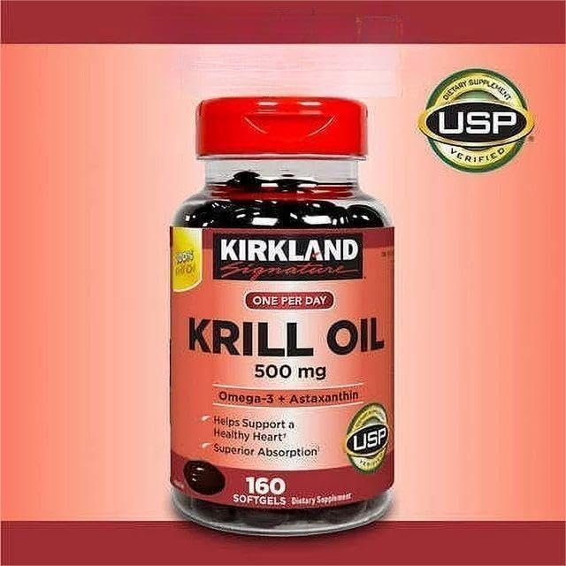 Kir-kland Signature Krill Oil 500 Milligram 160 Softgels healthsupps.co.uk Au supplements