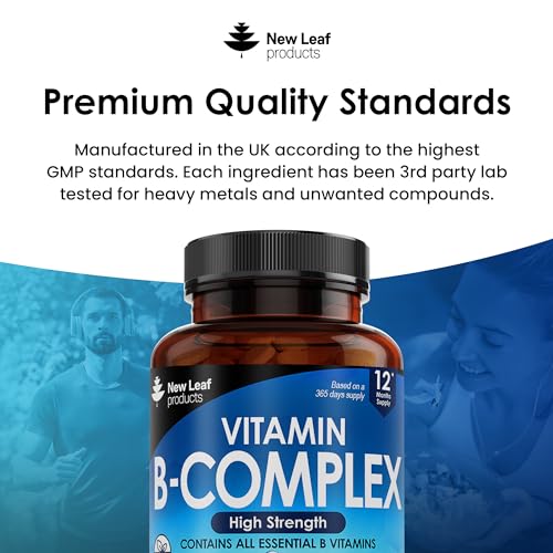 Vitamin B Complex - 365 Small Tablets (One Year Supply) High Strength All 8 B Vitamins NEW LEAF PRODUCTS Au supplements