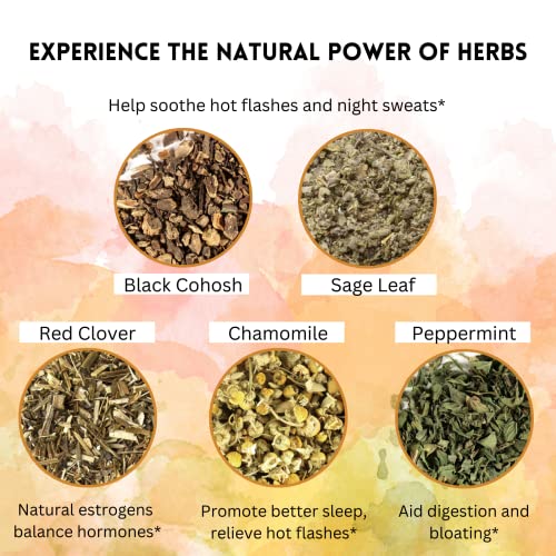Menopause Tea for Cooling, Hormonal Balance, Relief from Hot Flashes, Night Sweats PCOS Herbal Tea Au supplements