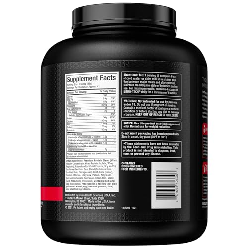 Whey Protein Powder, MuscleTech Nitro-Tech Whey Protein Isolate & Peptides, Protein MuscleTech Au supplements