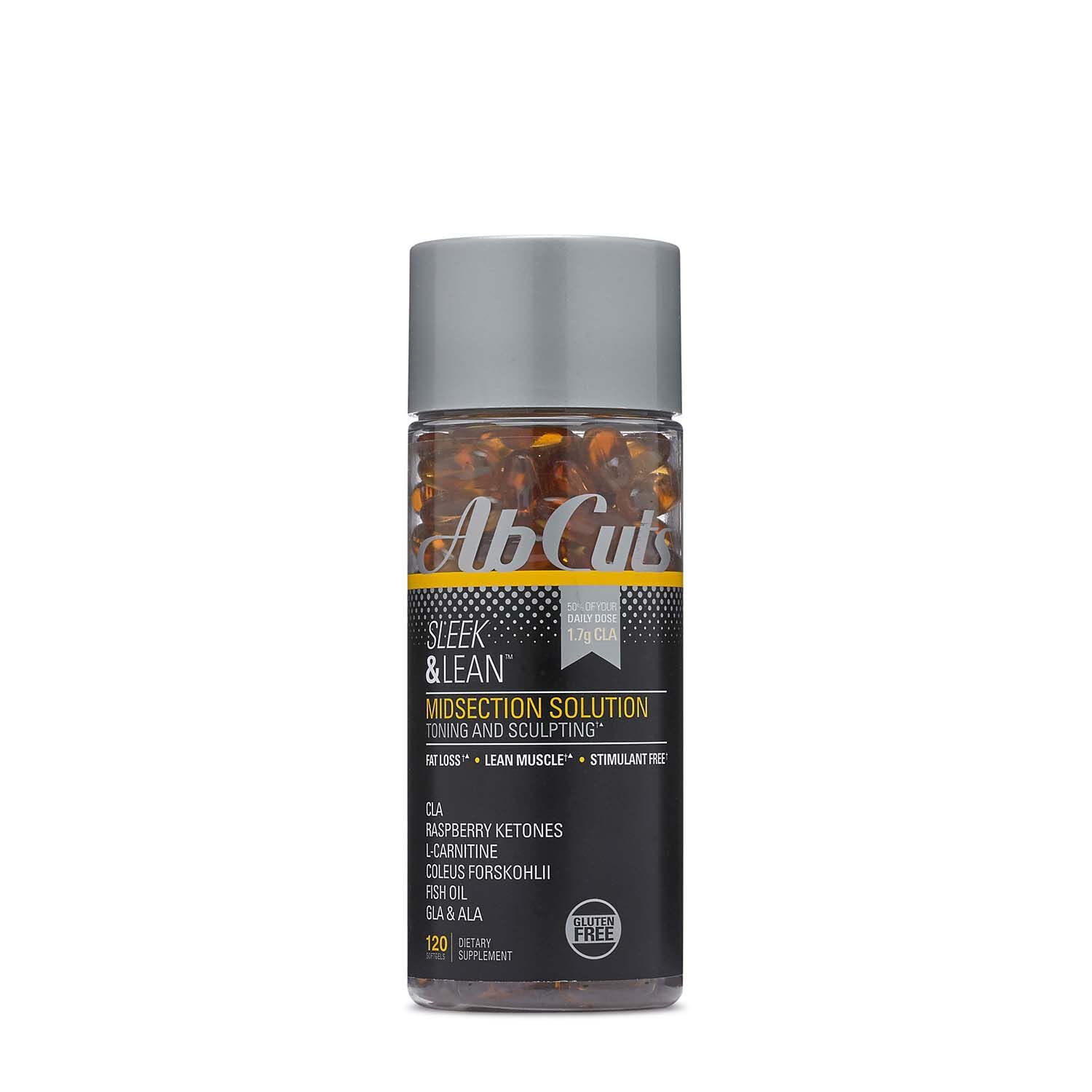 AbCuts Sleek and Lean - 120 Easy-to-Swallow Softgels - CLA Supplement, Fish Oil AbCuts Au supplements