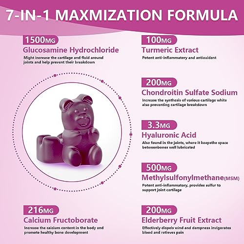 UPNEUTRI Glucosamine Chondroitin Gummies Sugar Free, Extra Strength 1500mg Glucosam UPNEUTRI Au supplements