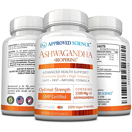 Approved Science® Ashwagandha 1500mg with Bioperine® and Ginger- Alleviate Sleepless Approved Science Au supplements