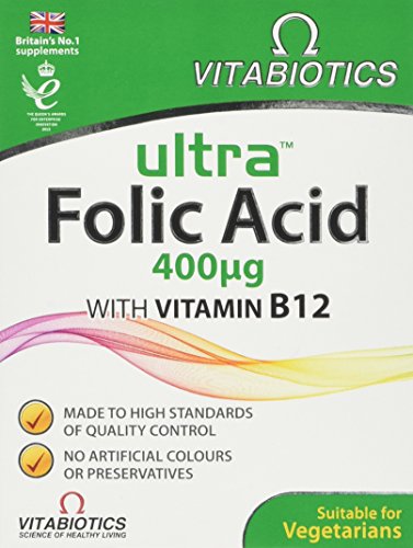 Vitabiotics Ultra Folic Acid Tablets 400 mcg Vitamin B9 with Vitamin B12-60 Tablets Vitabiotics Ultra Au supplements