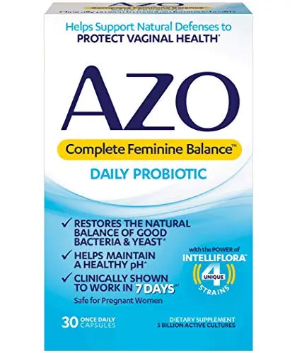 AZO Complete Feminine Balance Daily Probiotics for Women, Clinically Proven to Help Protect Vaginal Health AZO uk supplements