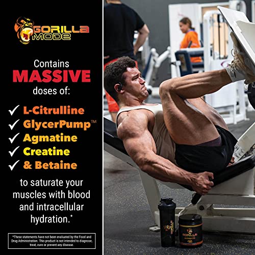 Gorilla Mode Pre Workout - Massive Pumps · Laser Focus · Energy · Power - L-Citrulline Gorilla Mind Au supplements