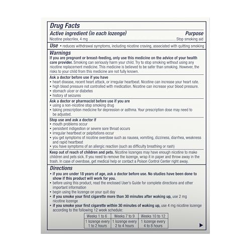 Nicorette 4 mg Mini Nicotine Lozenges to Quit Smoking - Mint Flavored Stop Nicorette Au supplements