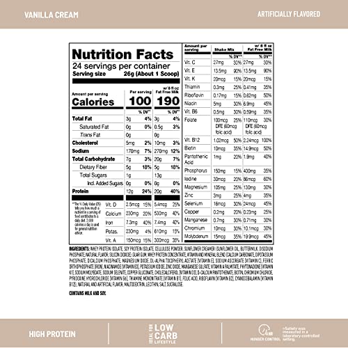 SlimFast Meal Replacement Smoothie Mix, 24 Servings, High Protein, Vanilla Cream, 20g SlimFast Au supplements