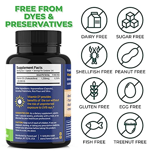 ForestLeaf - Vitamin D3 IU Weekly Supplement (50,000 IU - 240 Count) ForestLeaf Au supplements