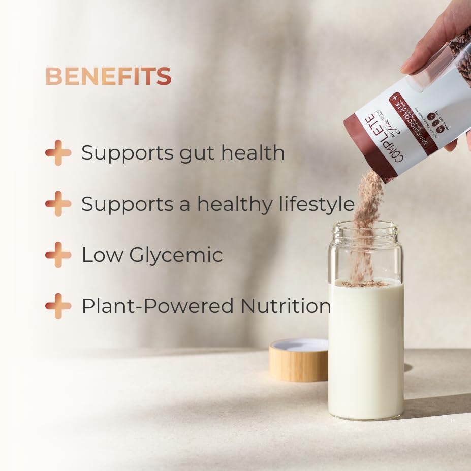 Complete by JuicePlus+ Dutch Chocolate Shakes - Plant-Based Nutrition - Whole Food Based Shake Powder with Protein, Fiber & Prebiotics - 30 Servings (2 Pouches, 15 Servings Each) Juice Plus+ Au supplements