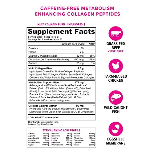 Hydrolyzed Collagen Powder for Weight Loss - Collagen Burn Ultimate Beauty Complex Vitauthority uk supplements