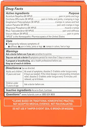 Hyland's Leg Cramps, Relief of Leg, Calf, Charley Horses, and Foot Cramps, 50 Quick-Dissolving Tablets Hyland's Au supplements