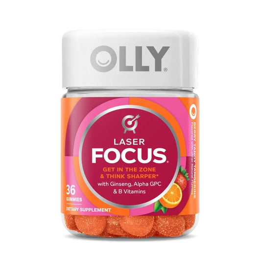 OLLY Ultra Strength Goodbye Stress Softgels 60 Count & Laser Focus Gummy 36 Count Brain Support Supplement Bundle OLLYAu supplements