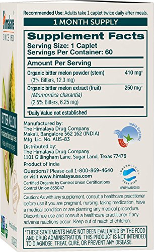 Himalaya Organic Bitter Melon for Glucose Metabolism, 660 mg, 60 Caplets, 1 Month Supply Himalaya Au supplements