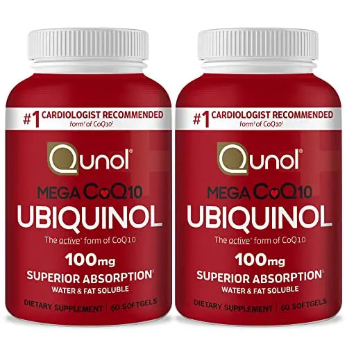 Qunol Ubiquinol CoQ10 100mg Softgels, Mega Ubiquinol 100mg - Superior Absorption QunolAU supplements