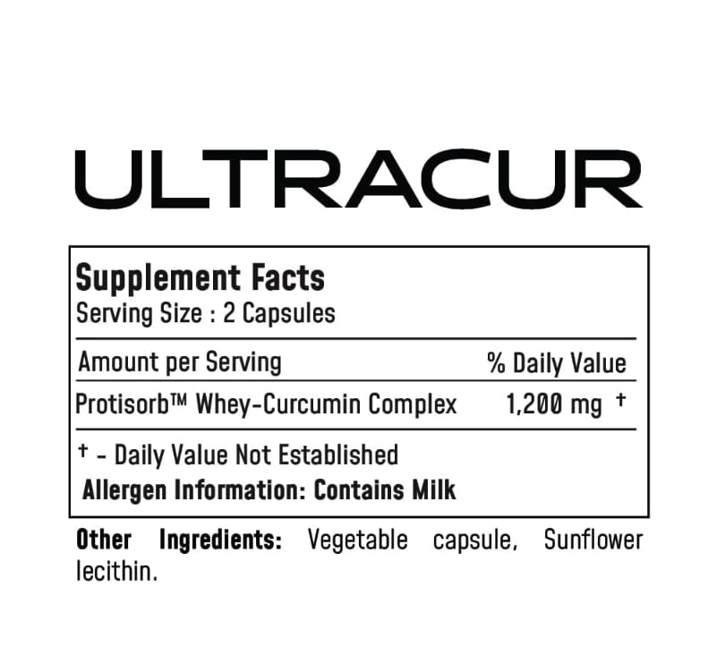 Ultracur Curcumin Complex Supplement - Ultra Bioavailable High Absorption Turmeric Curcumin Supplement for Joint, Muscle & Brain Support - Patented Protisorb for Premium Absorption – 60 Capsules UltraCur Au supplements