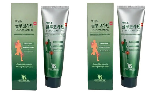 Baeknyencho Glucosamine Body Massage Cream 150ml x 2 EA. Fragrance-Free & Paraben Free. Natural Gel for Massage Therapy GenericAU supplements