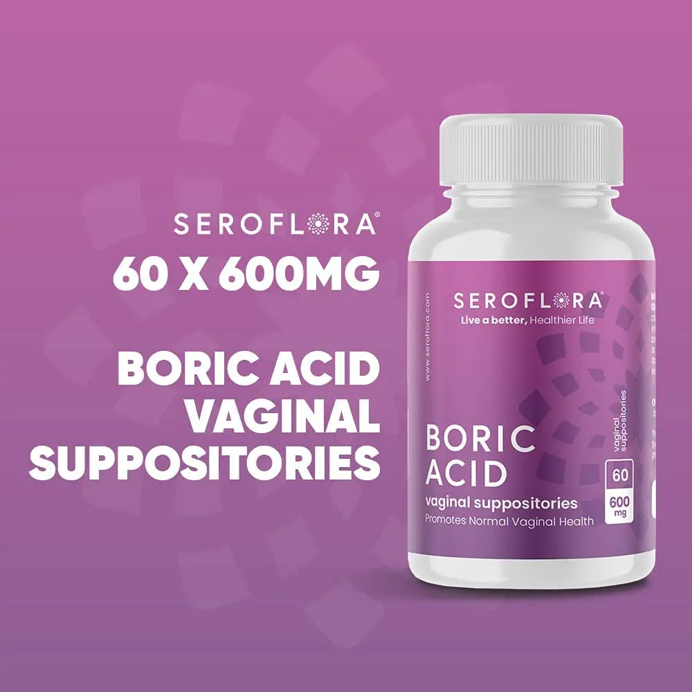 Seroflora Boric Acid 600mg Feminine Capsules, Feminine pH Support, Intimate Freshness for Women, Fast-Dissolving Capsules (60 Count) Seroflora Au supplements