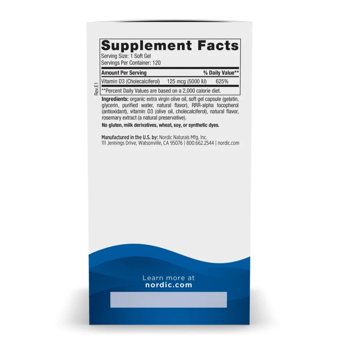 Nordic Naturals Vitamin D3 5000, Orange - 120 Mini Soft Gels - 5000 IU Vitamin D3 - Supports Healthy Bones, Mood & Immune System Function - Non-GMO - 120 Servings Nordic Naturals Au supplements
