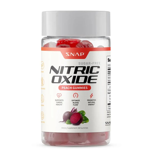 Snap Supplements Nitric Oxide Beet Root Gummies Supplement with Organic Beets - Energy & Circulation Support, 60 Sugar-Free Gummies (30 Servings, 1 Month Supply), Peach Snap SupplementsAu supplements