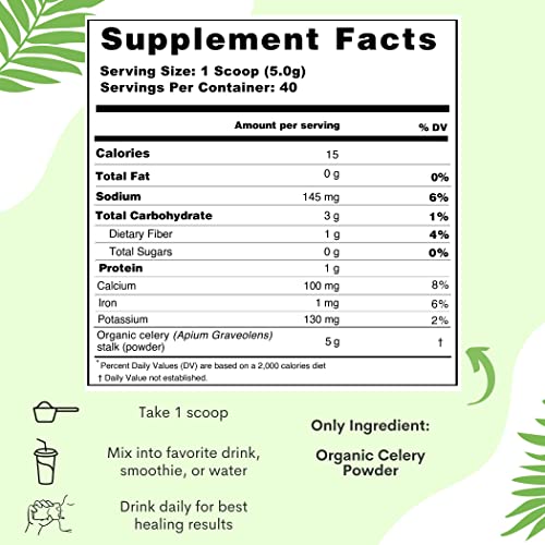 Organic Celery Juice Powder (40 Servings) Supports Gut Health, Detox Juice Cleanse Paradise Naturals, Purest Ingredients from the Source Au supplements