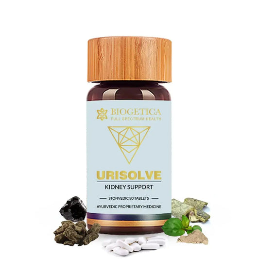 Biogetica Urisolve Kidney Care Herbal Supplement with Asparagus Racemosus & Terminalia Chebula for Optimal Urinary System Support - Non-GMO - 100% Vegan Ayurveda Supplement - 80 Tablets BiogeticaAU supplements