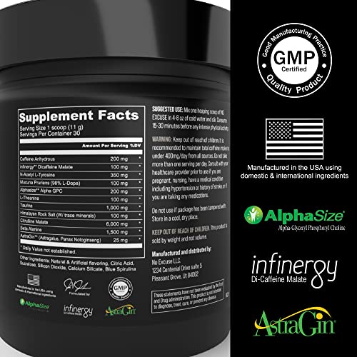 No Excuse Pre Workout Powder l Pre-Workout Supplements l Best Pre Workout No Excuse Au supplements