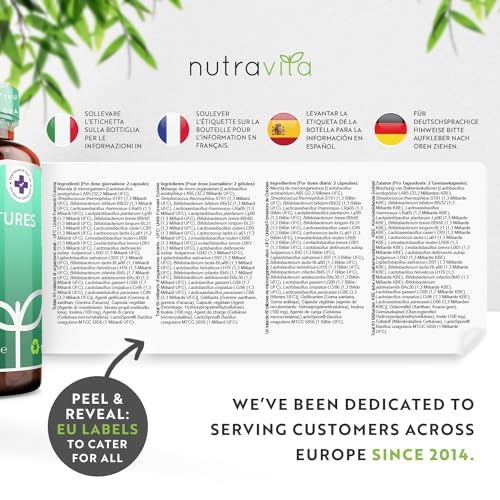 60 Billion CFU Probiotic Cultures - Scientifically Backed Lactospore® for Good Gut Flora Nutravita Au supplements