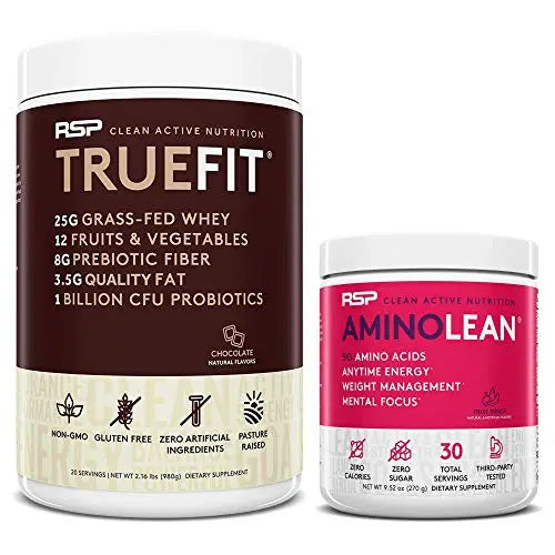 RSP NUTRITION AminoLean Pre Workout Energy (Fruit Punch 30 Servings) with TrueFit RSP NUTRITIONUS supplements