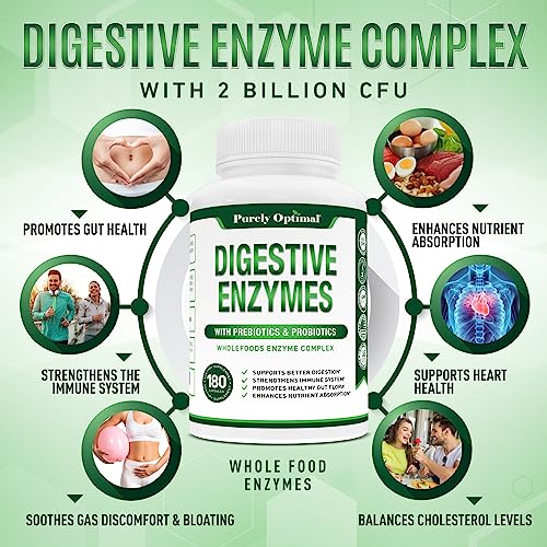 Purely Optimal Premium Digestive Enzymes Plus Prebiotics & Probiotics - for Better Digestio Purely Optimal Au supplements