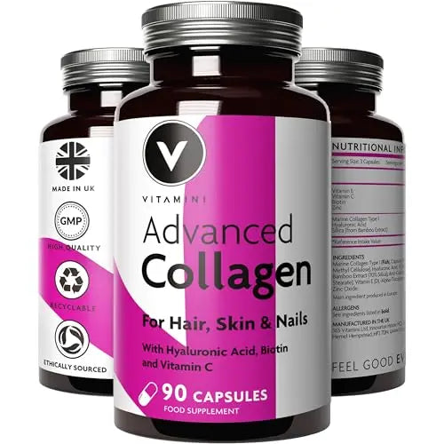 Premium Collagen Supplements for Women - High Strength Marine Collagen with Hyaluronic Acid, Biotin, Vitamin C & E V VitaminiAU supplements