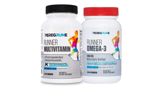 PEREGRUNE Runner Multivitamin & Omega 3 Bundle (1 Month Supply) | Antioxidants for Health & Recovery | Vitamin B Complex for Endurance, Energy, VO2 Max | Joints & Heart: 1,000mg Fish Oil PEREGRUNEAU supplements