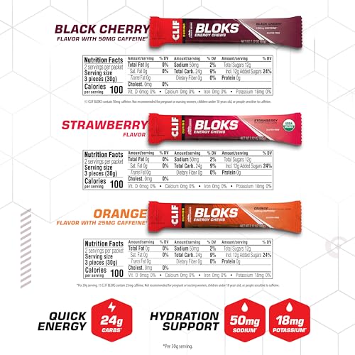 CLIF BLOKS - Energy Chews - Variety Pack - Non-GMO - Plant Based Clif Bar Au supplements