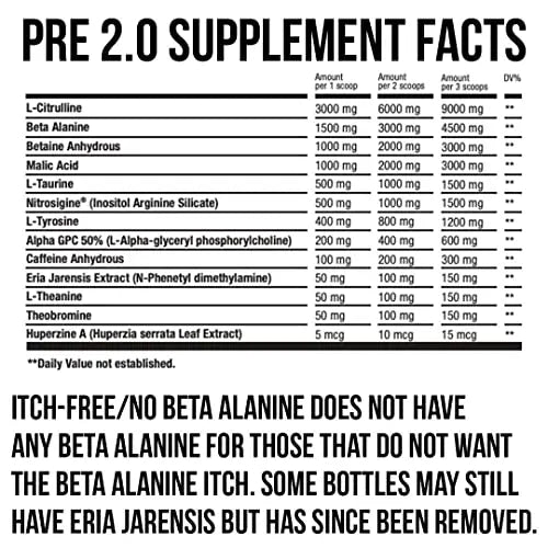 HTLT Pre-Workout Powder - 60 Servings, Non-Itch, No Beta Alanine (Grape Candy) HTLT Supps uk supplements