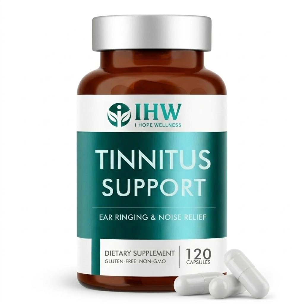IHW Tinnitus Relief for Ringing Ears, 1200mg Tinnitus Relief Supplement, 120 Capsules, with Vitamin B Complex & C, Reduces Ringing in Ears, Promotes Hearing Wellness & Comfort IHW Au supplements