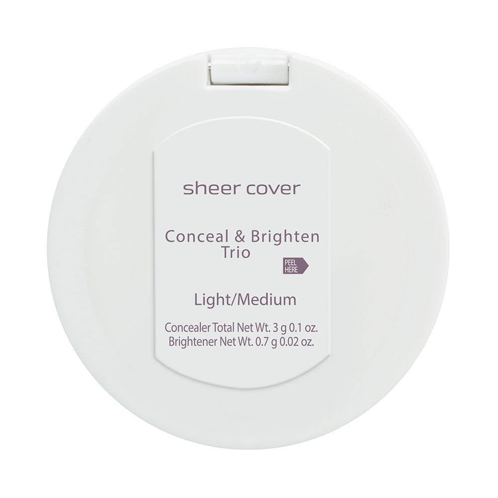 Sheer Cover Studio – Conceal and Brighten Highlight Trio – Two-Toned Concealers – Shimmering Highlighter – Light/Medium Shade – With FREE Concealer Brush – 3 Grams Sheer Cover Au supplements