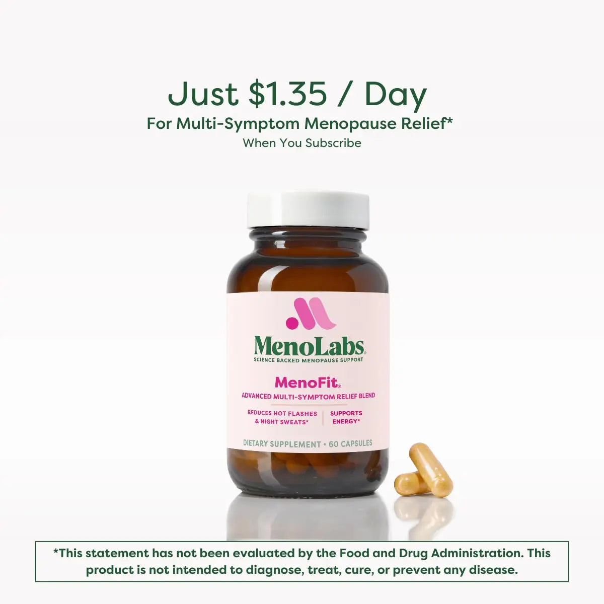 MENOLABS MenoFit, Menopause Supplements for Women - 60 Capsules - Advanced Women’s Probiotic with Vitamins and Red Clover for Gut Health, Hot Flashes and Hormone Balance for Women MENOLABSAU supplements