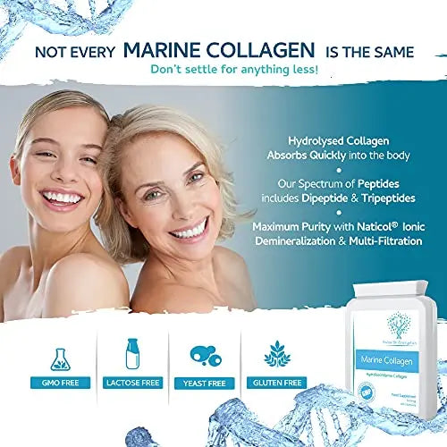 Marine Collagen 600mg 60 Capsules - Highly Bioavailable Naticol® Type 1 swiss bioenergeticsAU supplements