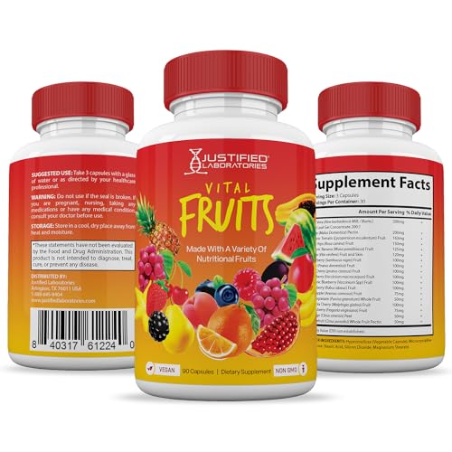 (4 Pack) Vital Fruits and Veggies Supplement Whole Food Red & Green Superfoods Justified Laboratories Au supplements
