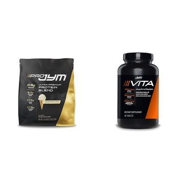 JYM Supplement Science PRO JYM 45 Servings - Tahitian Vanilla Bean & tamin & Mineral Support, Vitamin A, C, B6, B12, E, K, Boron, Biotin, Potassium 60 Tablets JYM Supplement Science Au supplements