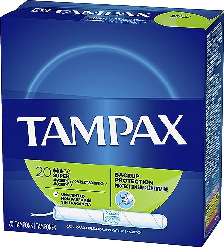 Tampax Tampons, Super Absorbency, Cardboard Applicator, Leakgaurd Skirt, Unscented, 20 Count Tampax Au supplements